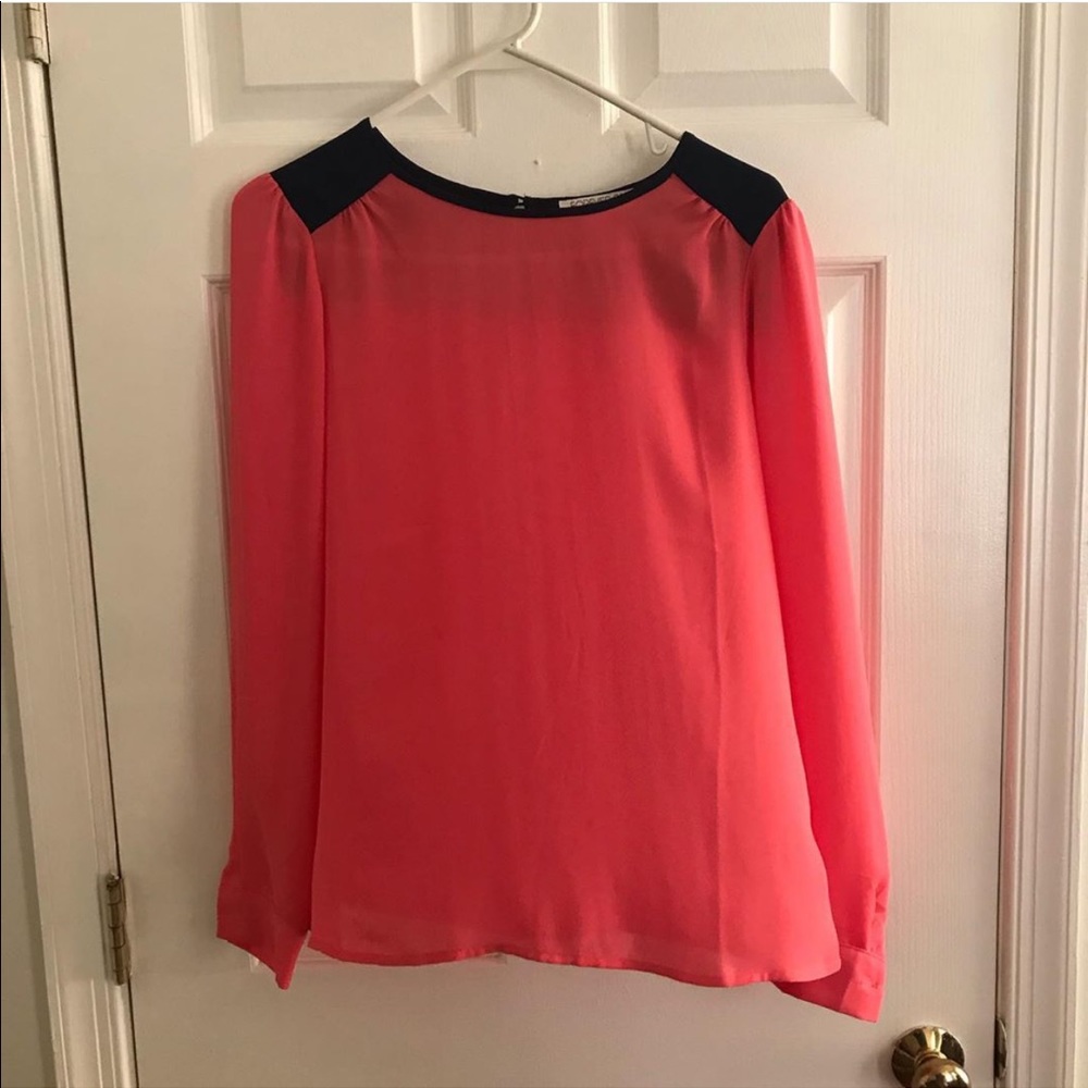 Pink and navy blouse
